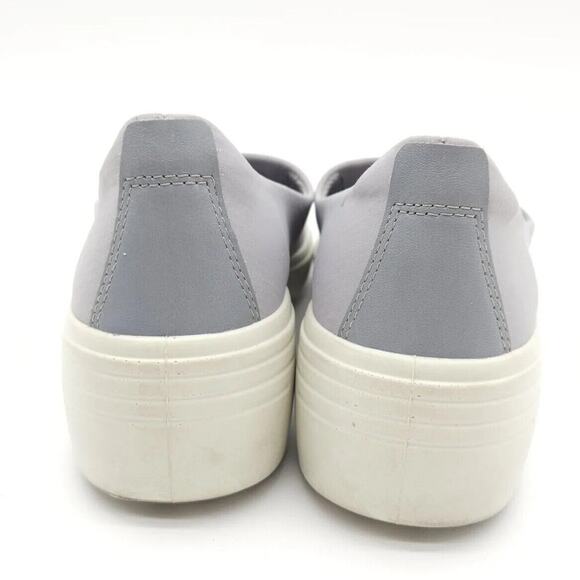 ECCO Soft 7 (Womens Size 9-9.5) Wedge Slip-On Sneakers Shoes Gray White Loafers - Picture 6 of 9